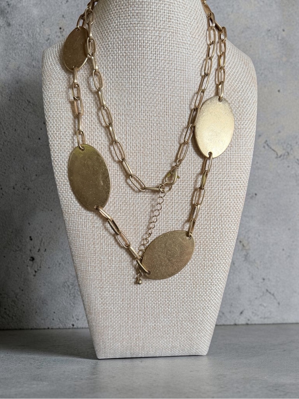 Gold Tone Oval Link Necklace - Women Jewelry